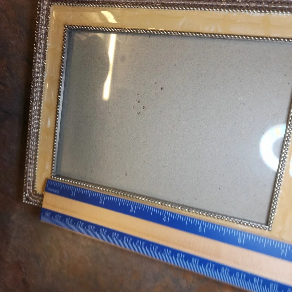 2003 Thompson Goldtone Enamel, Rhinestone Picture Frame w/ Silver Beading 5